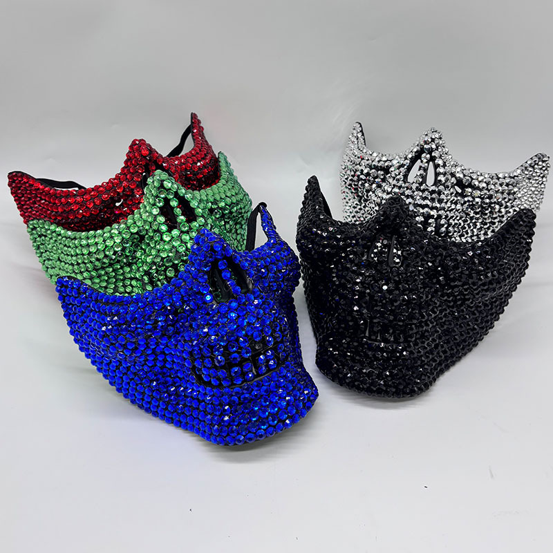 Respirator Half Face - Masque demi-crâne en strass pour hommes